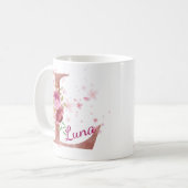 Persoonlijke bloemen beginletter mok – Letter L (Voorkant links)