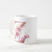 Persoonlijke bloemen beginletter mok – Letter Z (Voorkant links)