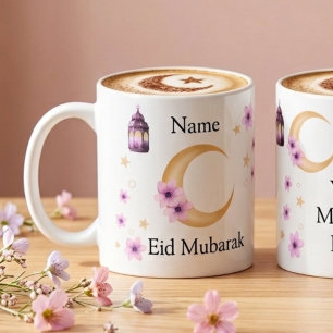 Persoonlijke Bloemen Eid Mubarak Keramische Mok
