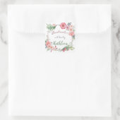 Persoonlijke Bloemen Handgemaakt met Liefde door S Vierkante Sticker (Tas)