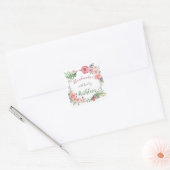 Persoonlijke Bloemen Handgemaakt met Liefde door S Vierkante Sticker (Envelop)