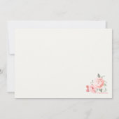 Persoonlijke bloemen in roze briefpapier kaart (Achterkant)