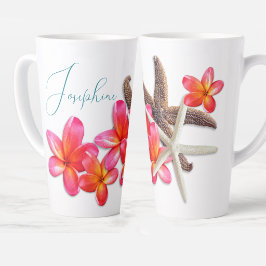 Persoonlijke Bloemen Moeder Zeester Frangipani Latte Mok