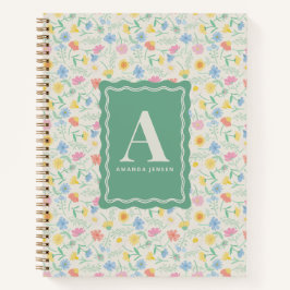 Persoonlijke bloemen notebook notitieboek