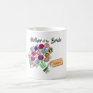 Persoonlijke bloemen voor moeder van de bruid koffiemok