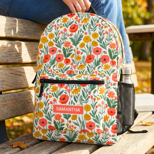 Persoonlijke Bloemenaam Bedrukte Rugzak