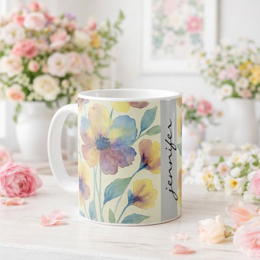 Persoonlijke bloemenaam _ Bruidsdouche  Koffiemok