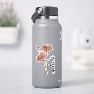 Persoonlijke Bloemenaam Elegante Op Maat Gemaakte  Sticker