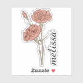 Persoonlijke Bloemenaam Elegante Op Maat Gemaakte  Sticker (Vel)