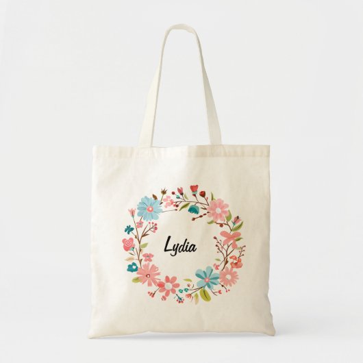 Persoonlijke bloemenaartas – Cadeau voor haar Tote Bag (Voorkant)