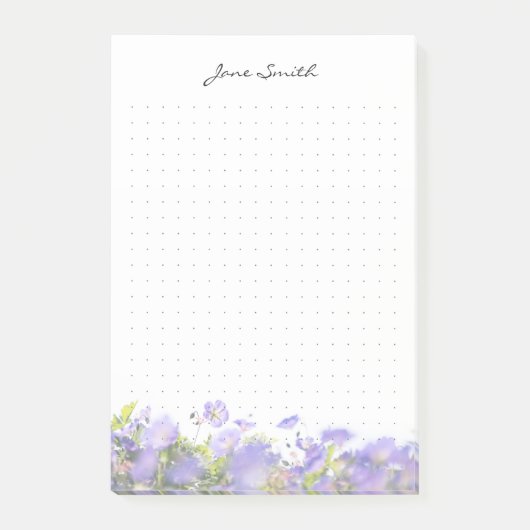 Persoonlijke bloemenaesthetiek stippenraster post-it® notes (Voorkant)