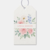 Persoonlijke bloemenaquarel cadeautag cadeaulabel (Voorkant)