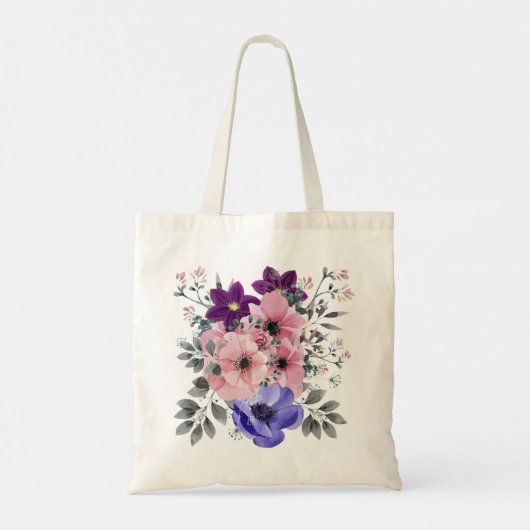 Persoonlijke bloemenboeket tote bag (Achterkant)