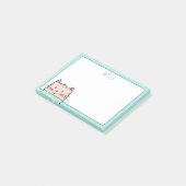 Persoonlijke bloemencatnotities post-it® notes (Schuin)