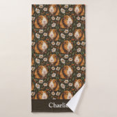 Persoonlijke bloemencavia badhanddoek (Badhanddoek)