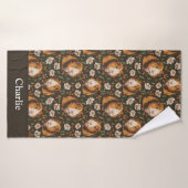 Persoonlijke bloemencavia badhanddoek (Badhanddoek)