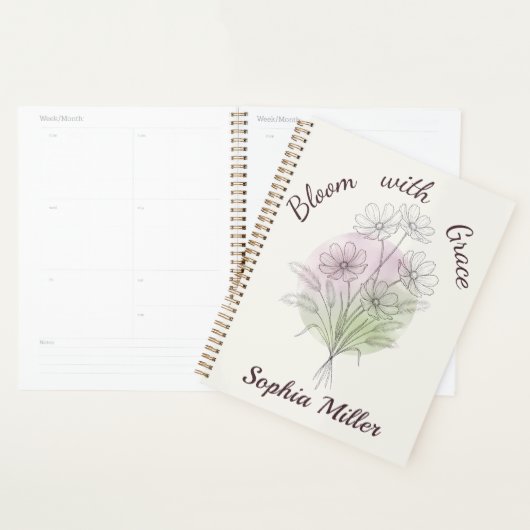 Persoonlijke bloemencosmos botanische aangepaste n planner (Display)