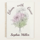 Persoonlijke bloemencosmos botanische aangepaste n planner (Voorkant)