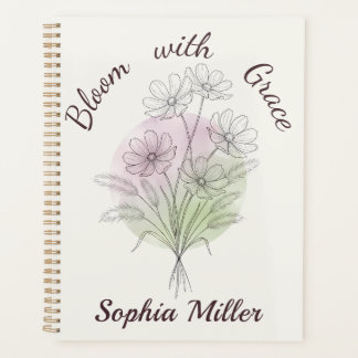 Persoonlijke bloemencosmos botanische aangepaste n planner