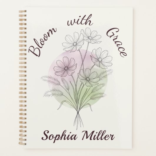 Persoonlijke bloemencosmos botanische aangepaste n planner (Voorkant)