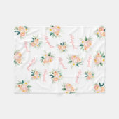 Persoonlijke bloemendeken met naam voor babymeisje fleece deken (Voorkant (Horizontaal))