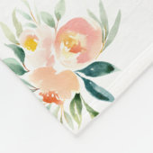 Persoonlijke bloemendeken met naam voor babymeisje fleece deken (Hoek)