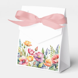 Persoonlijke bloemendoos met lint bedankdoosjes