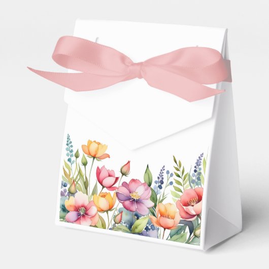 Persoonlijke bloemendoos met lint bedankdoosjes (Voorkant Zijde)