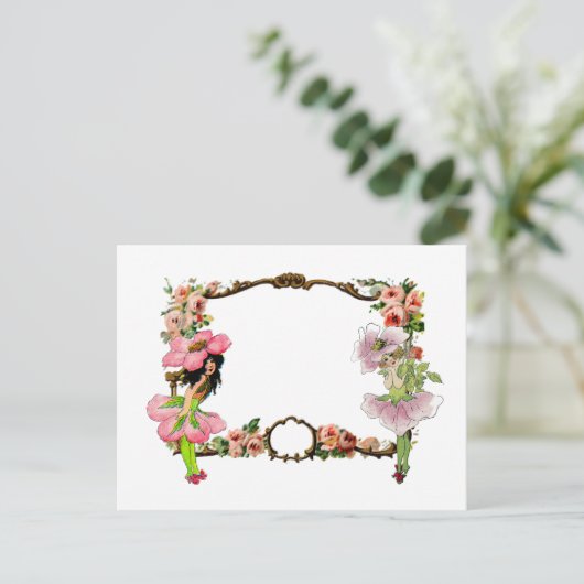 Persoonlijke bloemenfeeën briefkaart (Staand voorkant)