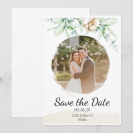 Persoonlijke bloemenfoto save the date