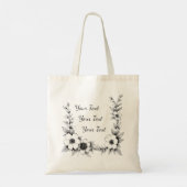 Persoonlijke bloemenframe boodschappentas tote bag (Achterkant)