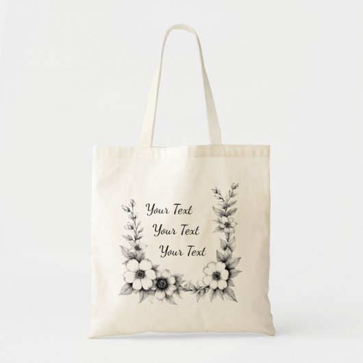Persoonlijke bloemenframe boodschappentas tote bag (Voorkant)