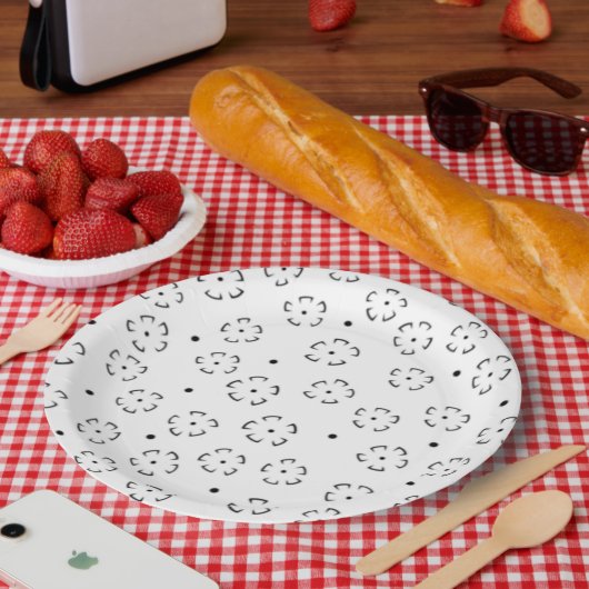 Persoonlijke bloemengeboortegdaggeschenkmap papieren bordje (Picknick)