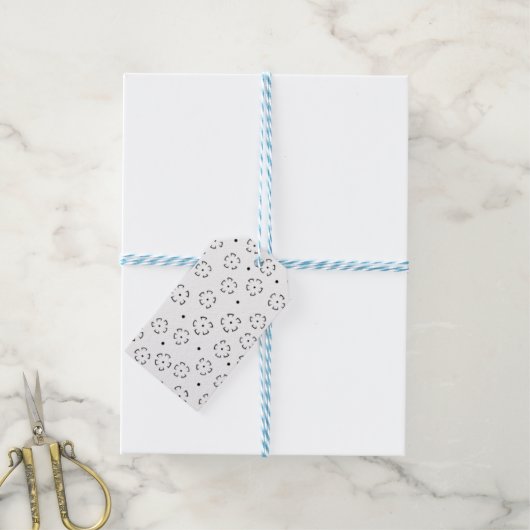 Persoonlijke bloemengeboortegiftmap cadeaulabel (Met Touw)