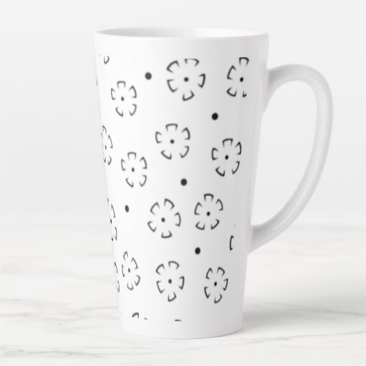 Persoonlijke bloemengeboortegiftmap latte mok (Rechts)