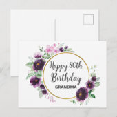 Persoonlijke bloemengeburtstag  briefkaart (Voorkant / Achterkant)