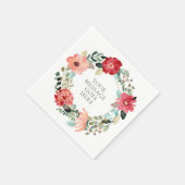 Persoonlijke bloemengroene bladslinger servet (Hoek)