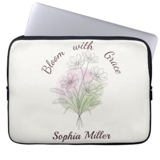 Persoonlijke bloemenkosmos botanische aangepaste n laptop sleeve