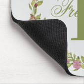 Persoonlijke bloemenkrans achternaam monogram muismat (Hoek)