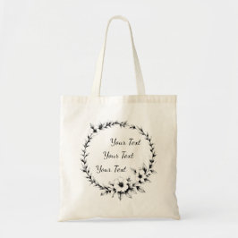Persoonlijke bloemenkrans boodschappentas tote bag