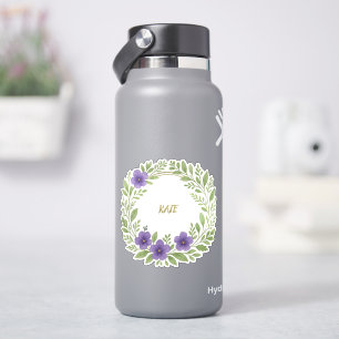 Persoonlijke bloemenkrans – Naam naar keuze Sticker
