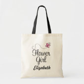 Persoonlijke Bloemenmeisje Bridal Canvas tas (Voorkant)