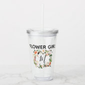 Persoonlijke Bloemenmeisje Cup Acryl Drinkbeker (Voorkant)