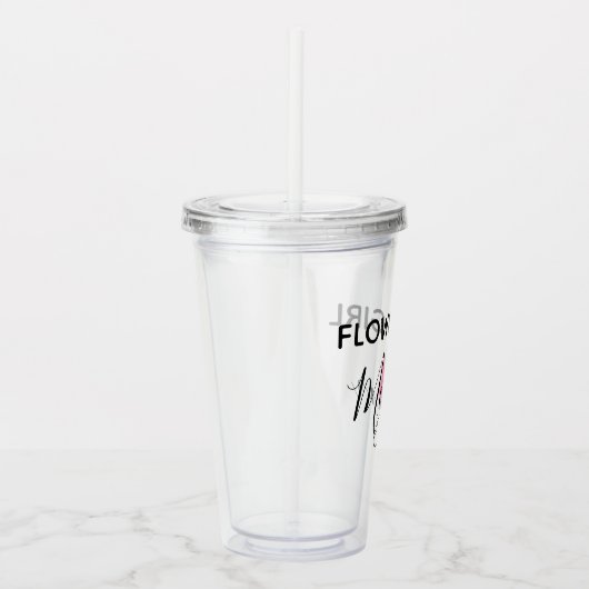 Persoonlijke Bloemenmeisje Cup Acryl Drinkbeker (Rechts)