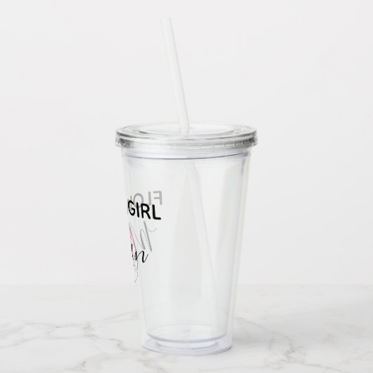 Persoonlijke Bloemenmeisje Cup Acryl Drinkbeker (Links)