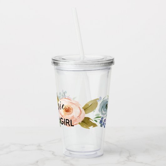 Persoonlijke Bloemenmeisje Cup Acryl Drinkbeker (Links)