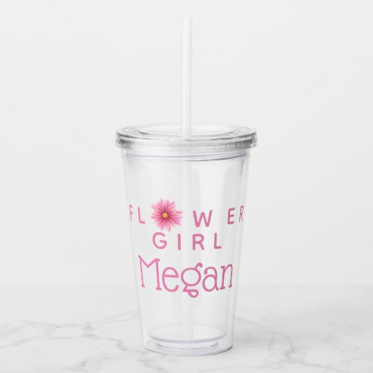 Persoonlijke Bloemenmeisje Cup Acryl Drinkbeker (Voorkant)