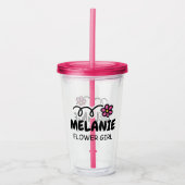 Persoonlijke bloemenmeisje naam acryltumbler cup acryl drinkbeker (Voorkant)