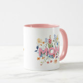 Persoonlijke bloemenmoederbeker – Moederdagcadeau  Mok (Voorkant rechts)