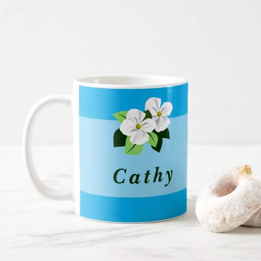Persoonlijke bloemenmok koffiemok (Met donut)
